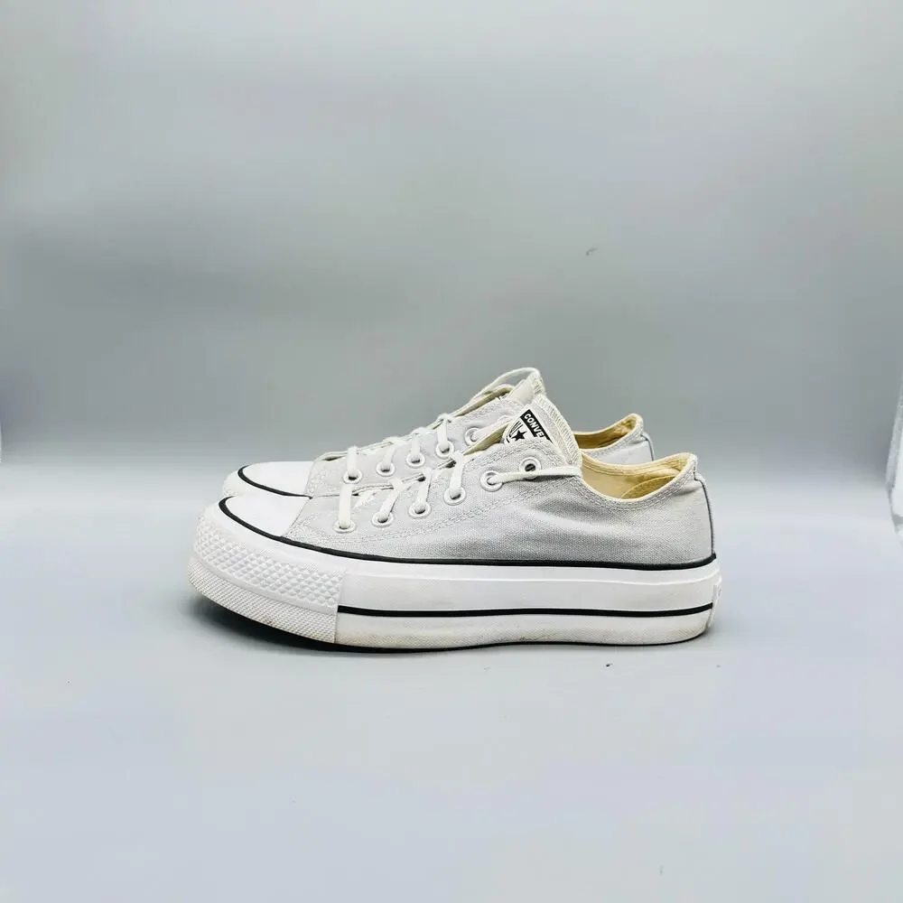 Converse Shoes Womens 7 Gray Canvas Chuck Taylor All Star Lift Platform Sneakers